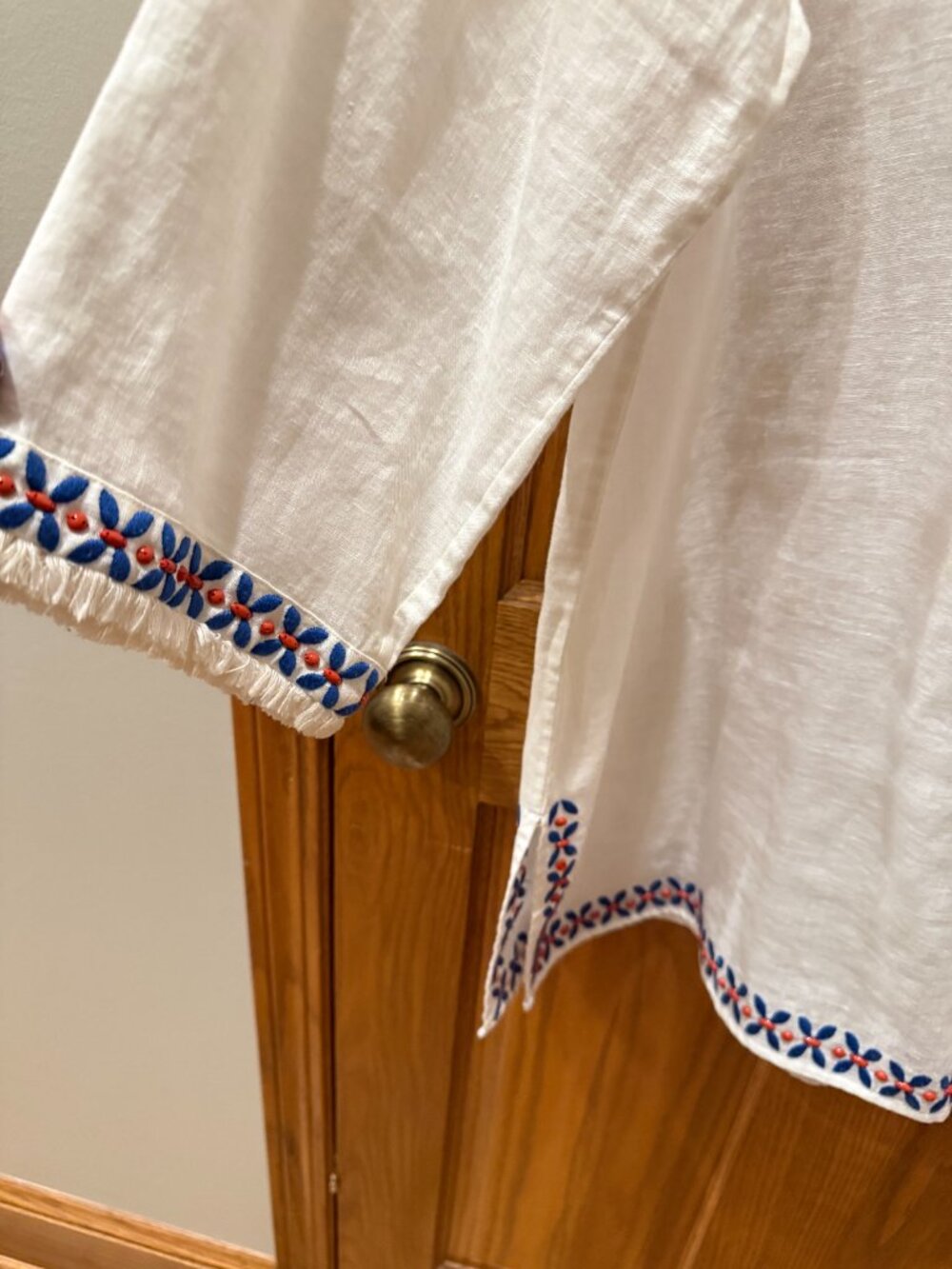 Tory Burch Embellished Linen Beach Cover-up Tunic, SZ XL - Picture 5 of 5